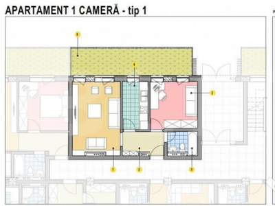 Apartament cu 1 camera, 42mp utili, gradina 17mp, Calea Mold