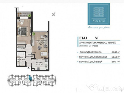 Apartament cu 2 camere, 54 mp, decomandat, Hipodrom