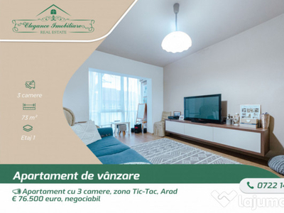 Apartament cu 3 camere, zona Tic-Tac, Arad