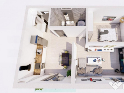 Apartament de 3 camere, semifinisat, in ansamblul Beta Resid