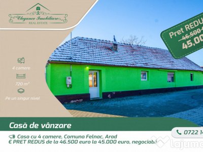 Casa cu 4 camere, Comuna Felnac, Arad