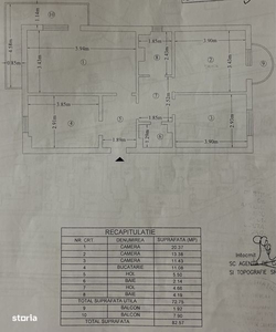 PF vand apartament 3 camere, et 2, kaufland pacurari