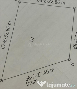 Teren intravilan, 625 mp, deschidere 28 m, Sala Sporturilor