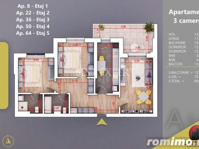 Apartament 3 camere decomandate Parcare BONUS