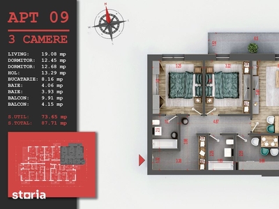 AP. 3 CAM INCALZIRE PARDOSEALA / BLOC P+3 / PARC TEILOR-COMISION 0%!