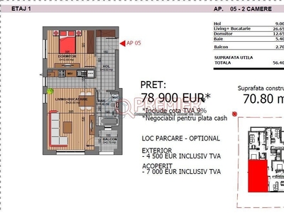 Apartament 3 camere de închiriat, Cuza Residence, ultracentral, Oradea