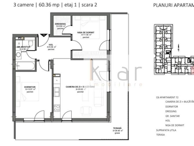 Apartament 3 camere FINISAT, terasa si garaj! Zona Eroilor!