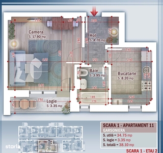 APARTAMENT DE 2 CAMERE, 38 MP UTILI, TINERETULUI