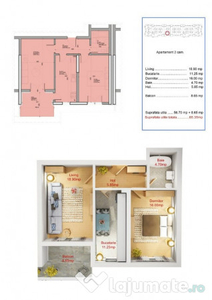 Apartament 2 camere - 65.35mp