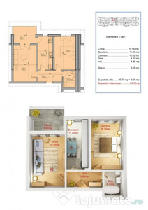 Apartament 2 Camere - 65.35MP