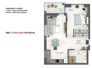 Westside Residence Otopeni, apartament 2 camere