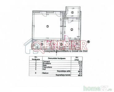 950 euro pe mp - Garsoniera 50 mp - Bloc Finalizat