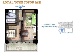 Apartament 2 camere de inchiriat Copou