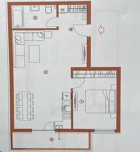 Apartament 2 camere, 58 mp, etaj intermediar, orientare SUD, zona BMW