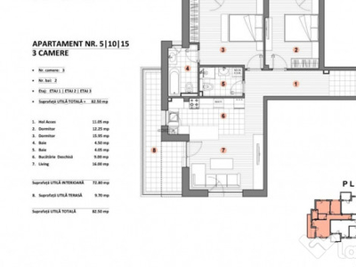 Apartament 3 Camere - Incalzire In Pardoseala - 2023 - Colen