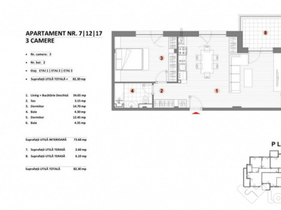 Apartament 3 Camere - Incalzire In Pardoseala - Lift - Colen