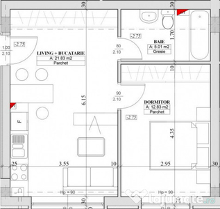 Apartament cu 2 camere, in Apahida, zona Omnia