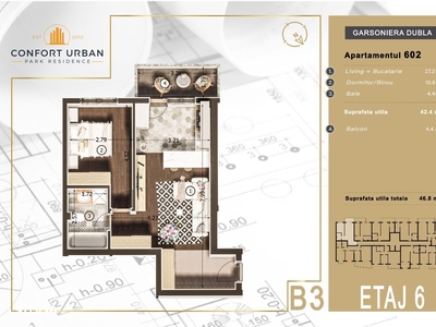 Apartament tip studio, Confort Urban Park Residence, zona Rahova/Salaj
