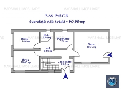 Spatiu birouri de inchiriat, zona Vest, 242.64 mp