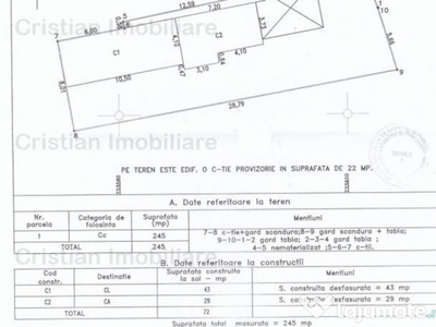 Casa 2 camere teren 245 mp deschidere 9 m la strada Brailit