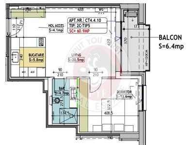 One Cotroceni | Apartament 2 camere | 60mp | decomandat | B7664