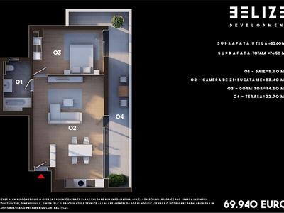 Apartament 2 camere APARTAMENT 2 CAMERE BLOC FINALIZAT TERASA 22 MP PROIECT