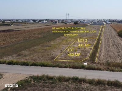 Teren intravilan in Comuna Berceni Judetul Ilfov