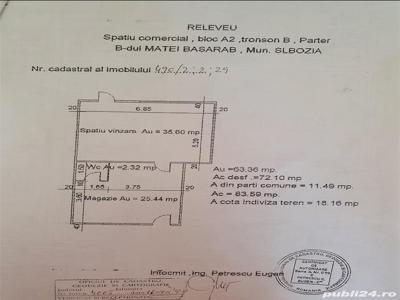 Spațiu comercial de închiriat 68m Slobozia