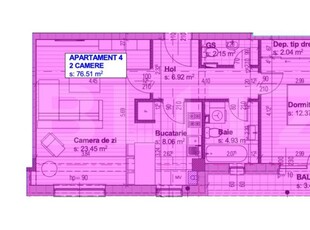 Apartament Nou, 63 mp utili, 2 camere decomandat Bloc Rezidential Nou