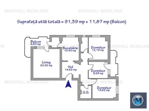 Apartament 4 camere de vanzare, zona Ultracentral, 103.26 mp