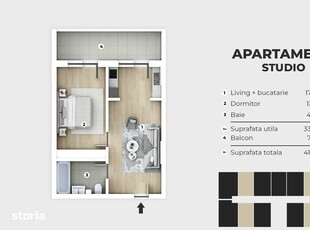 Vanzare apartament de 2 camere decomandat Metrou si Parc Arghezi