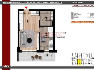 Cartierul Latin | 3 Camere | Et 8 | Mobilat-Utilat Complet | CTP