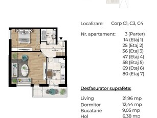 Apartament 2 camere Berceni, 7 min. metrou, ideal