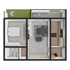 Apartament 2 camere spatios 71 mp si gradina 67 mp la cheie Selimbar