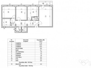 Apartament cu 3 camere, decomandat, bl 1981, et 4/10, Iancul