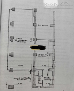 Spatiu comercial 120 mp cu vitrina fata laterala