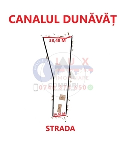 ID 6529 Casa cu teren - Deschidere la CANALUL DUNĂVĂȚ 38,48 ML