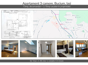 Apartament 3 camere 73mp