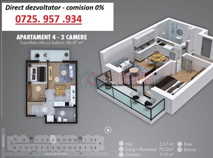 Ultimul studio pe etaj 1 la Metrou Berceni