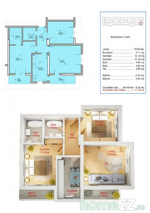Apartament 3 camere - 77.79mp
