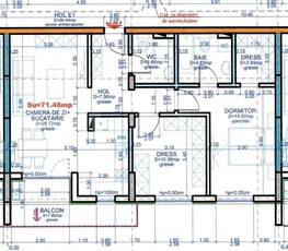 Apartament 3 camere,71,58mp utili,decomandat, Calea Aradului