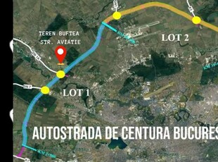 Teren Intravilan locatie ideala langa Autostrada pentru hale industriale, servicii comerciale