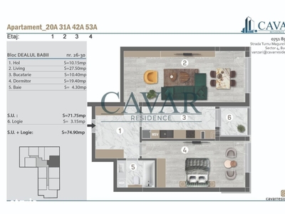 APARTAMENT 1 CAMERA, VALEA ADANCA, 37.70MP cod oferta 7257