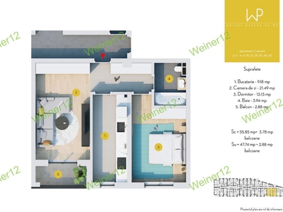 Apartament 2 camere Decomandat Militari Proiect Weiner2