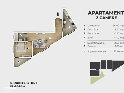 MUTARE RAPIDA!! Apartament decomandat 55mp , Metrou Berceni (10-12min)