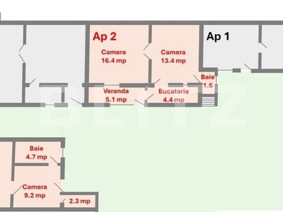 Apartament la casa, 3 camere, 100 mp utili, teren 568 mp, zona Titulescu