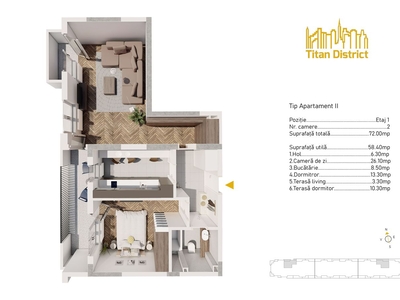 Apartament 3 camere | Mobilat modern |53 mpu| zona Mehedinti Manastur