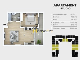 Apartament 2 camere studio lux Popesti metrou Berceni la 7min