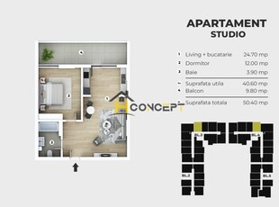 Apartament 2 camere studio lux Popesti metrou la 8min