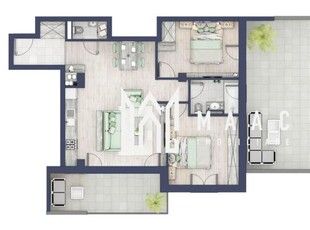 Apartament 3 camere | Balcoane/Terase 31.8 mp | Turnisor